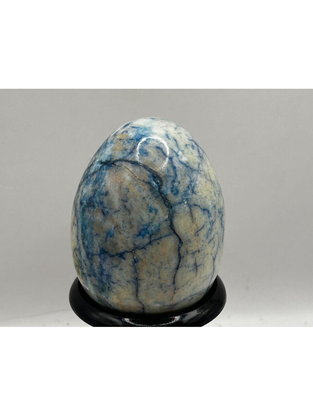 Natural Blue AZURITE in K2 JASPER Granite Quartz Crystal Sphere Egg